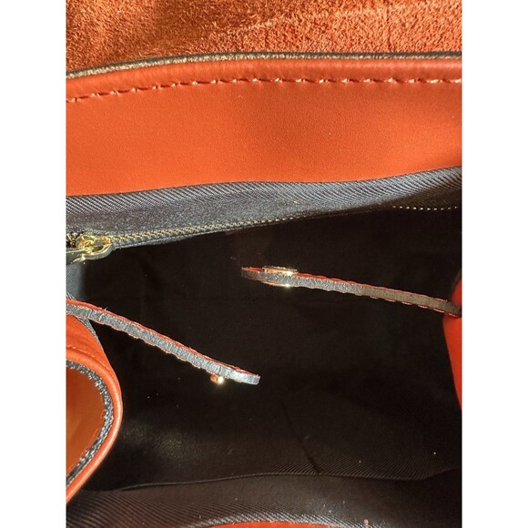 NWT Viola Castellani Papaya Orange Leather‎ Handbag Purse Backpack Convertible main image 9